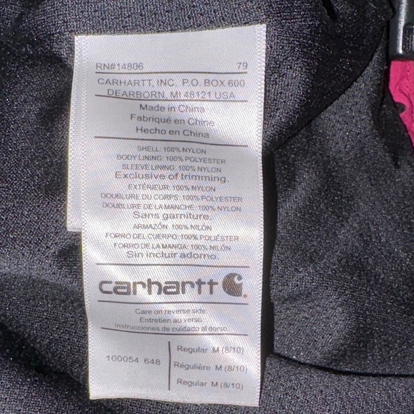 Gently Loved Women’s Carhartt Burgundy Hooded Jacket - Picture 11 of 14